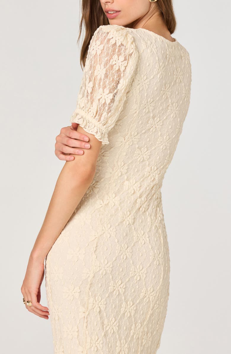 ASTR the Label Puff Sleeve Lace Knit Dress, Alternate, color, Cream