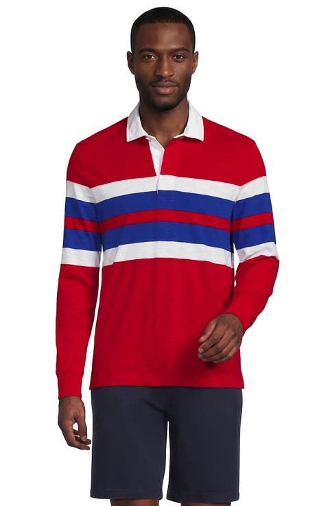 Long Sleeve Textured Rugby Polo