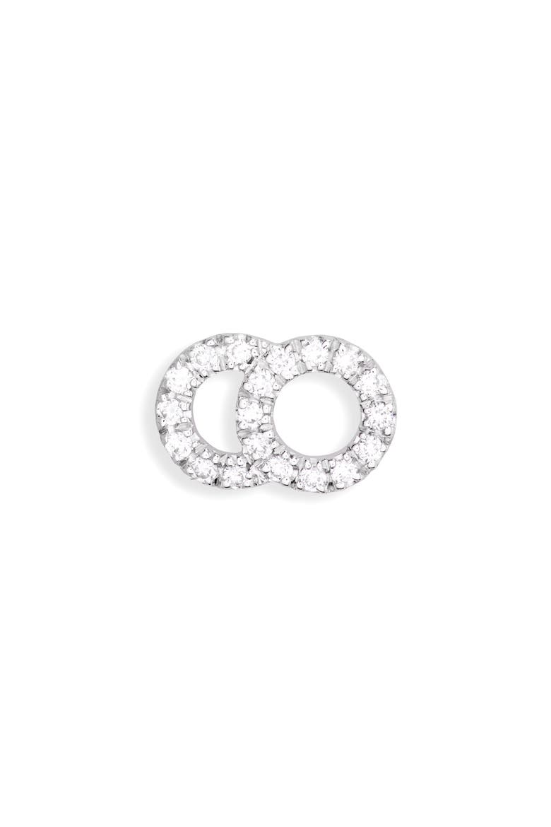 Celeste Lab Created Diamond Single Stud Earring, Main, color, WHITE GOLD