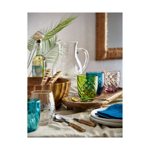 Tag Optic Everything Glass Solid Aqua Dishwasher Safe Beverage In Blue