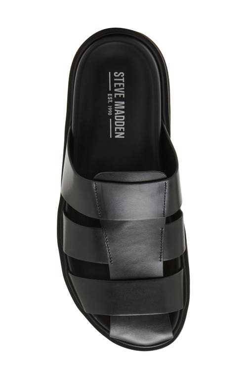 Madden Bandera Slide Sandal In Black Leather
