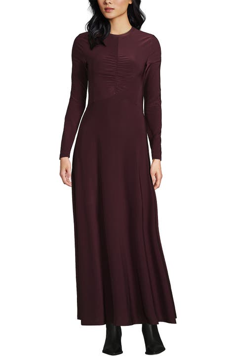 Silky Knit Ruched Maxi Dress
