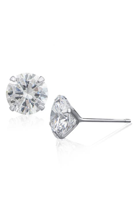 Martini Cubic Zirconia Stud Earrings