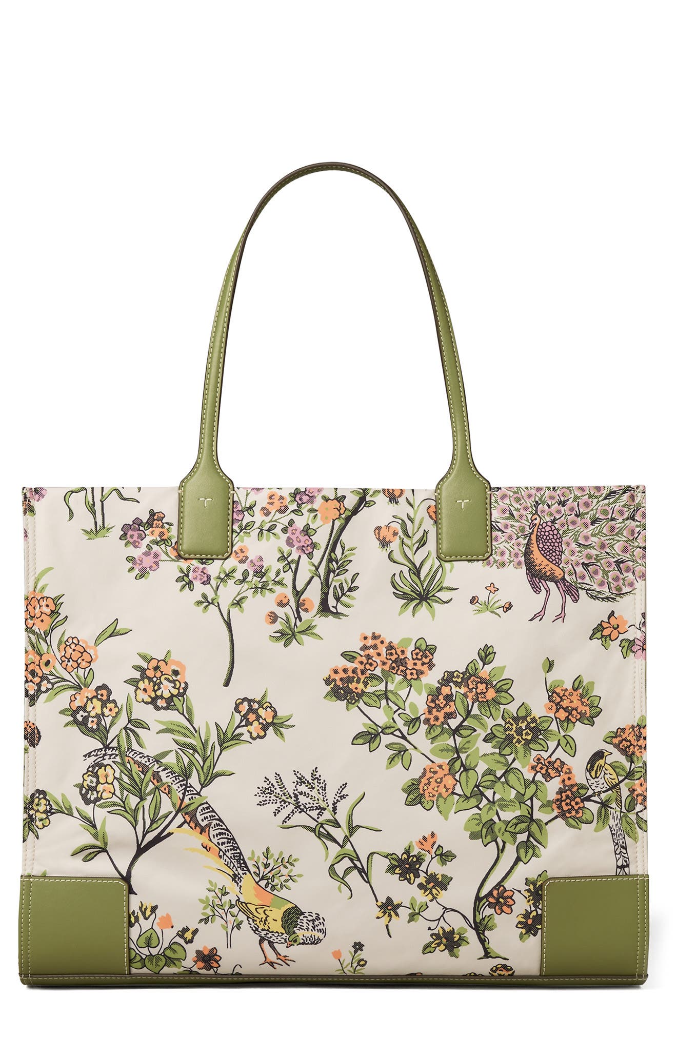 Tory Burch Ella Floral Print Tote, Alternate, color, Winter Sage