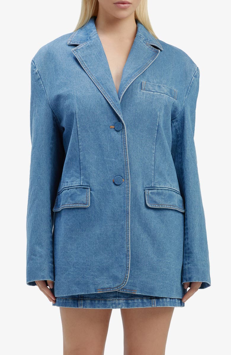 Bardot ABI Oversize Denim Blazer, Main, color, 