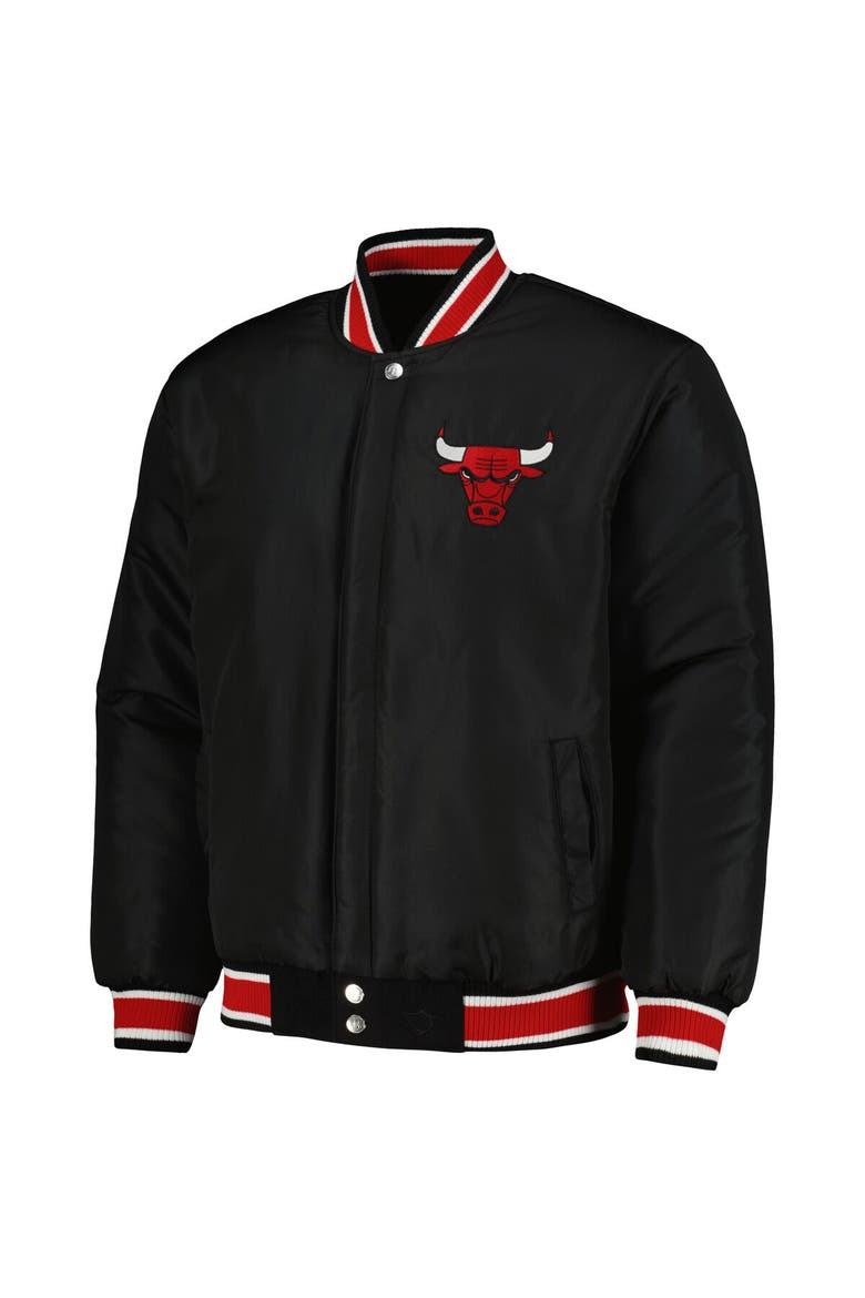 Men's JH Design Black Chicago Bulls Reversible Melton Full-Snap Jacket, Alternate, color, Black