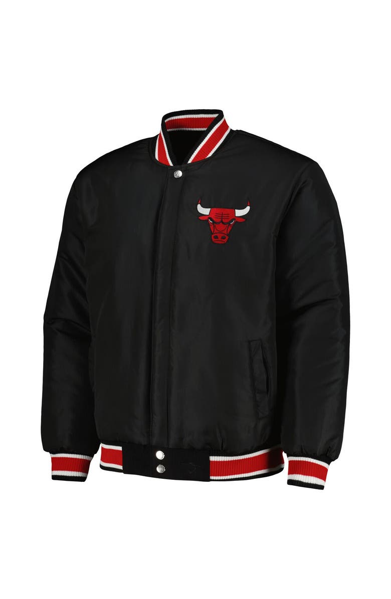 JH DESIGN Men's JH Design Black Chicago Bulls Reversible Melton Full-Snap Jacket, Alternate, color, 
