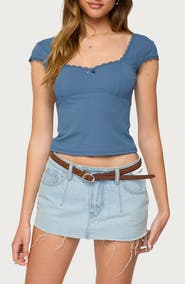 EDIKTED Adela Cap Sleeve Top