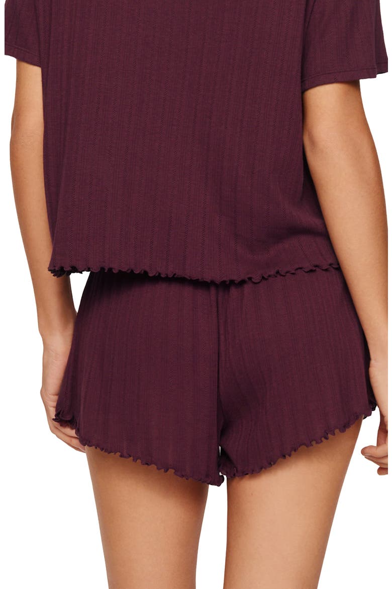 Pointelle Rib Pajama Shorts, Alternate, color, WILDBERRY