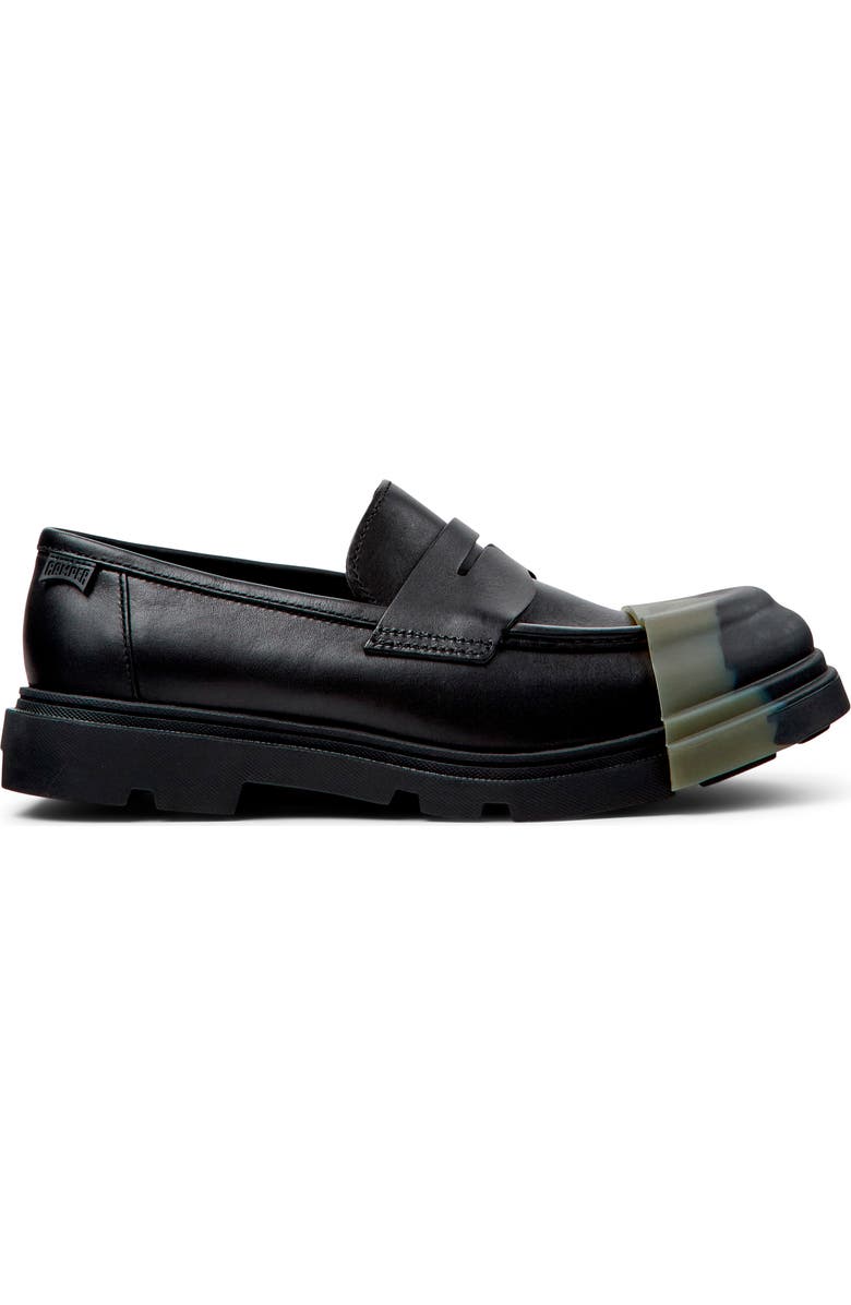 Camper Junction Cap Toe Penny Loafer, Alternate, color, Black