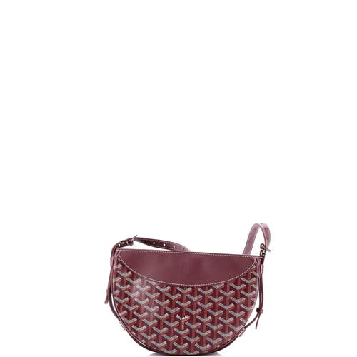 Pre-owned Goyard  Goyard Hirondelle Shoulder Bag Coated Canvas And Leather In Red