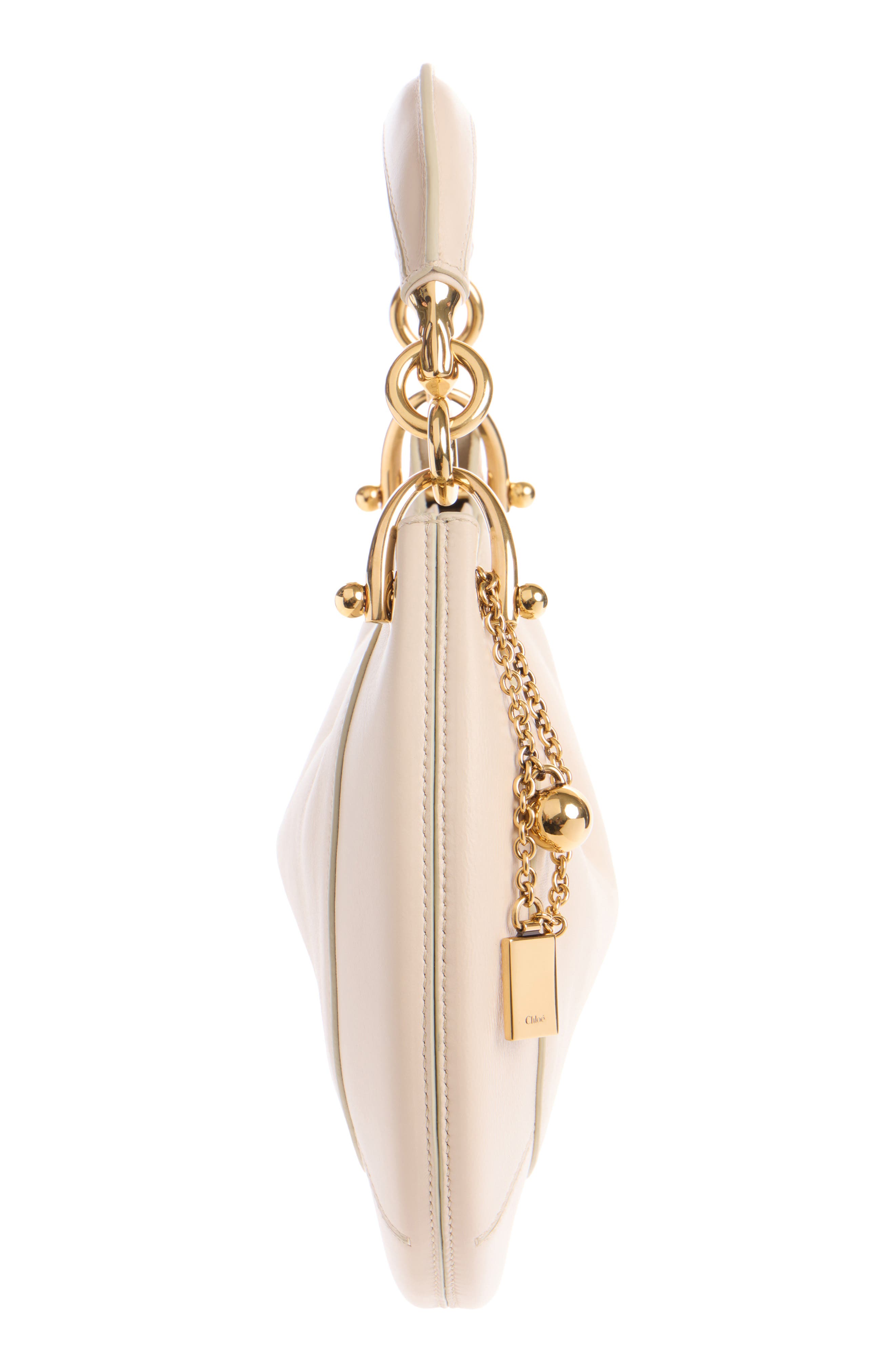 Chloé Banana Leather Hobo Bag, Alternate, color, Milk