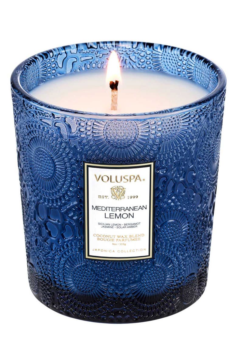 Voluspa Mediterranean Lemon Classic Candle, Main, color, Mediterranean Lemon