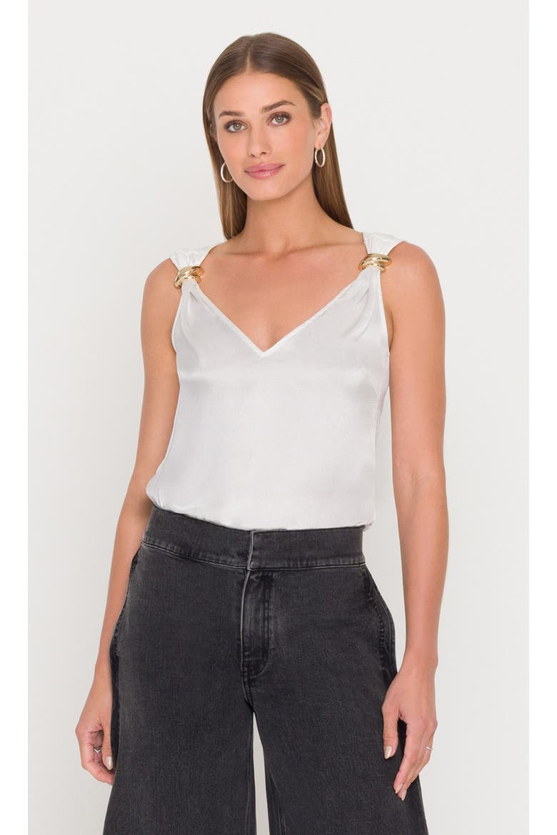Fawn Hammered Blouse, Main, color, White