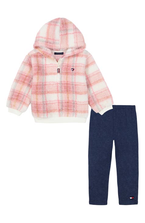 Kids' Plaid Faux Shearling Jacket & Leggings Set (Toddler & Little Kid)