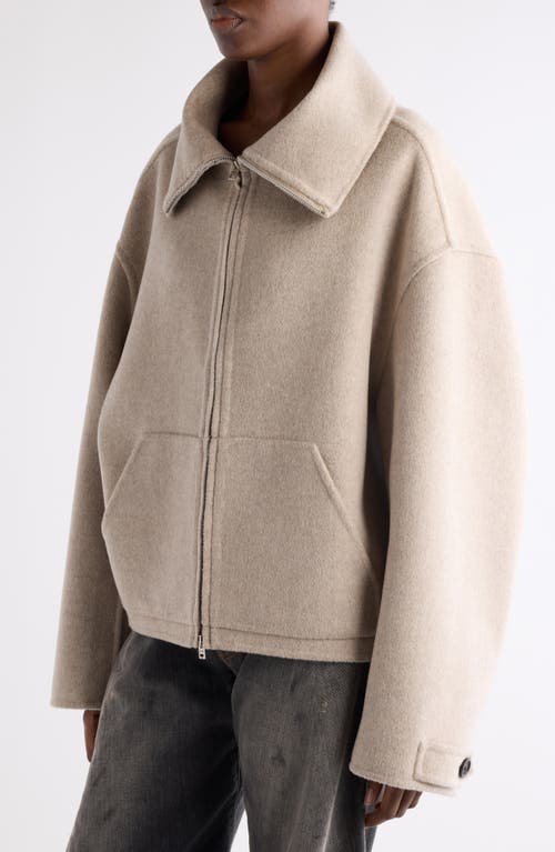 Acne Studios High-neck Cropped Jacket In Gray