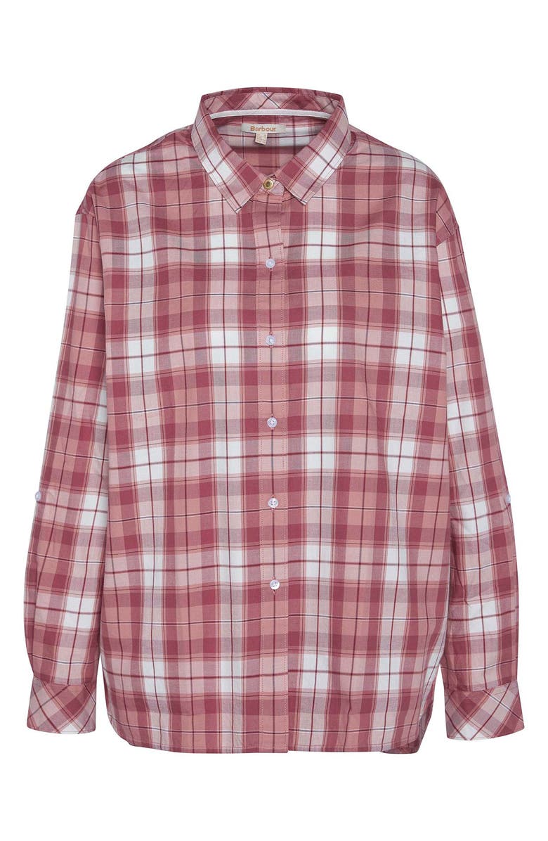 Barbour Angelonia Plaid Button-Up Shirt, Alternate, color, Tea Rose / Cloud Check