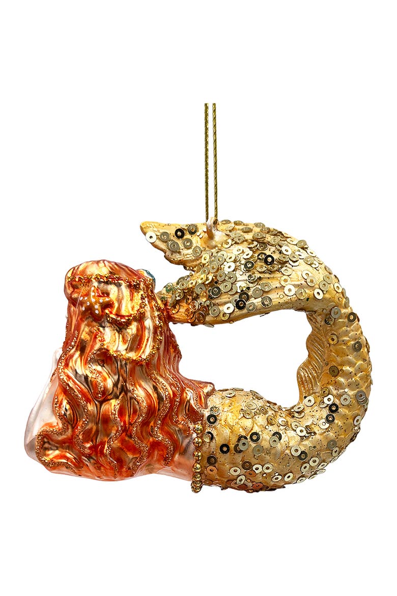 OrnamentallyYou Sequin Tail Reclining Mermaid Glass Ornament | Nordstrom