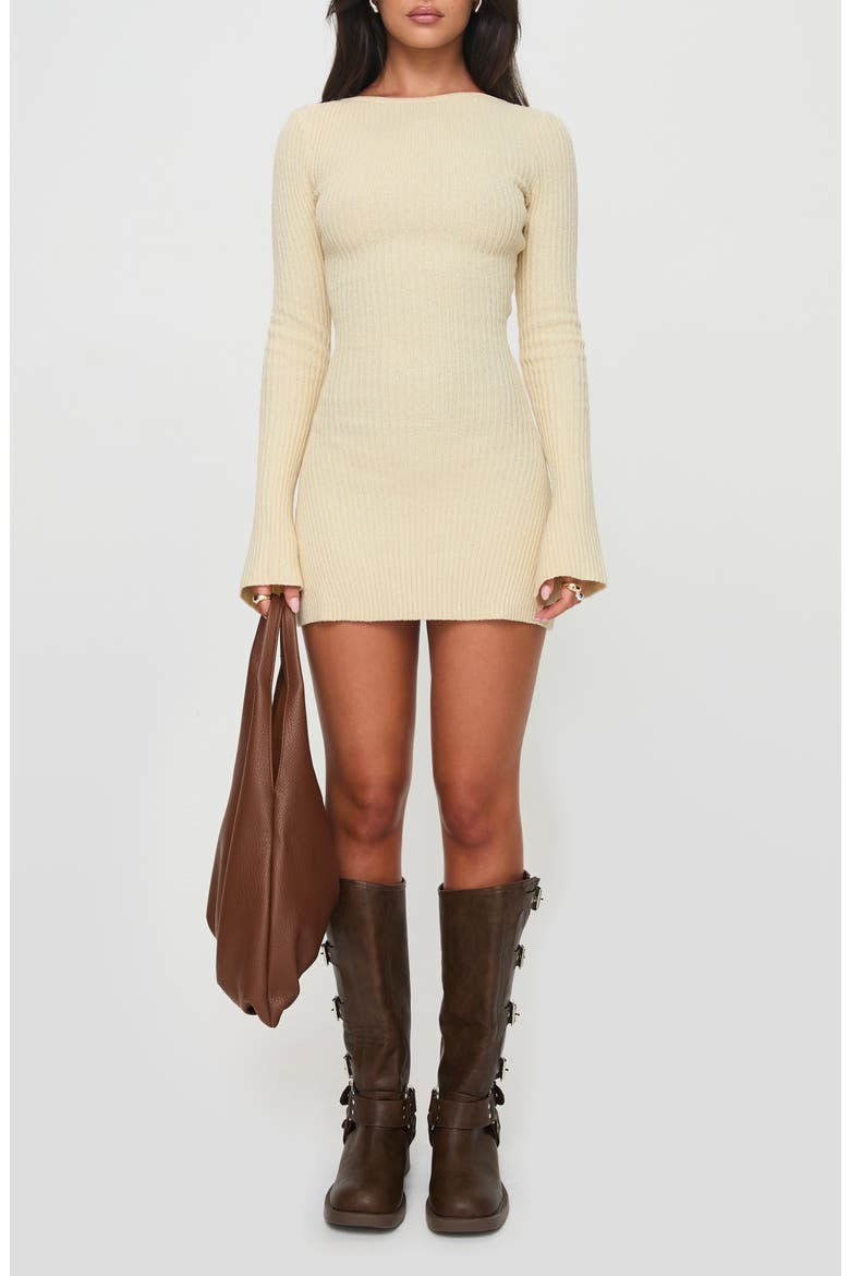 Osment Long Sleeve Knit Minidress, Main, color, CREAM
