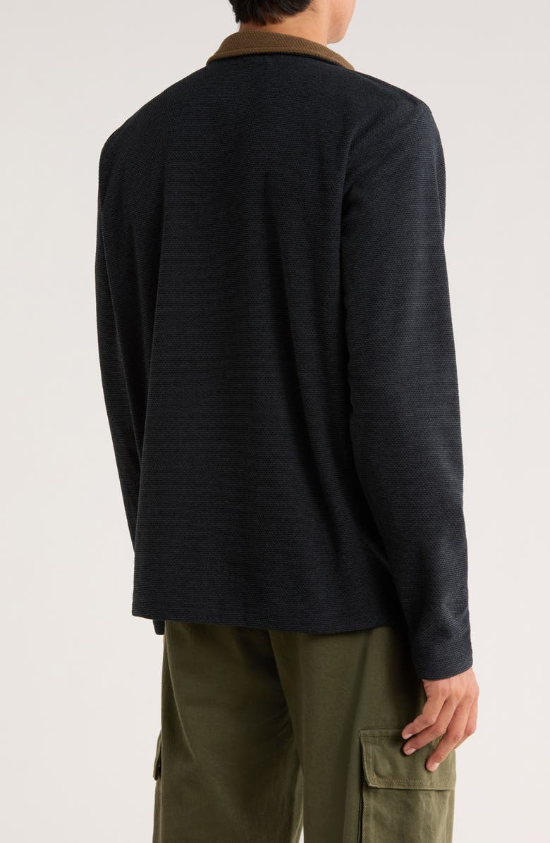 BURNSIDE Jacquard Henley Sweatshirt, Alternate, color, Black