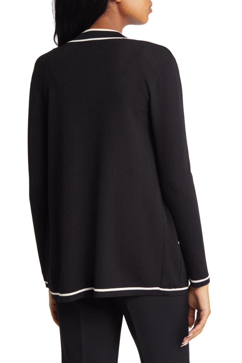 Malibu Tipped Cardigan, Alternate, color, ANNE BLACK/ ANNE WHITE