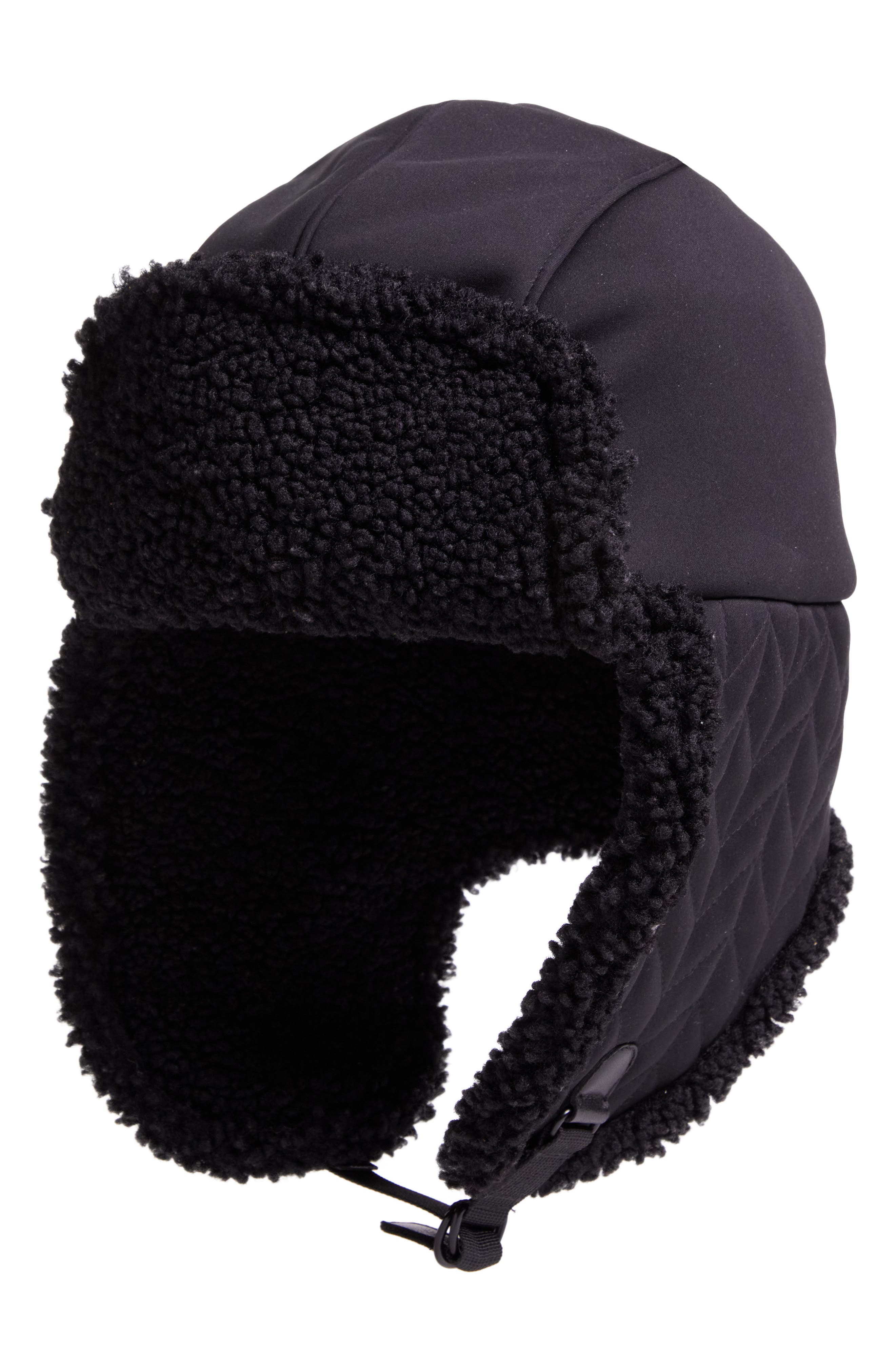 Quilted Fleece Lined Trapper Hat