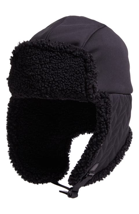 Quilted Fleece Lined Trapper Hat