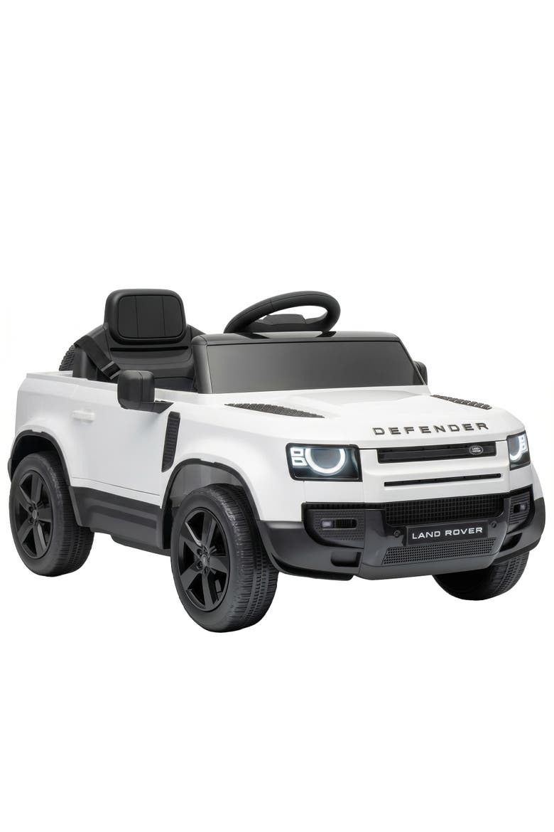 12V Land Rover Defender Ride-On Car, Remote Control, Green, Main, color, White