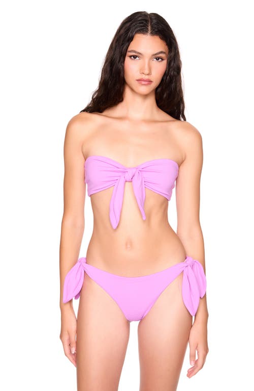 Susana Monaco Bandeau Bikini Top With Removable Bow In Pink