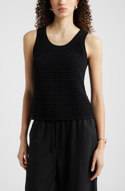 Mesh Stitch Sleeveless Sweater