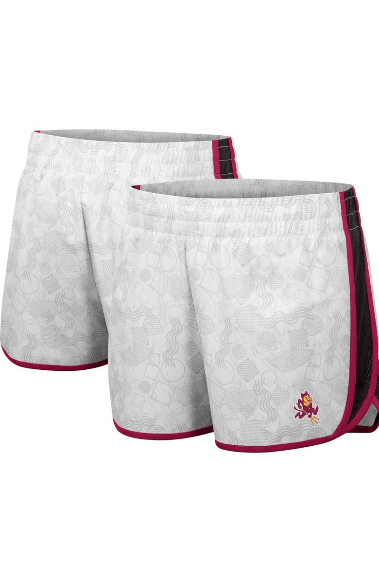 COLOSSEUM Women's Colosseum White Arizona State Sun Devils The Plastics Geo Print Shorts, Main, color, 