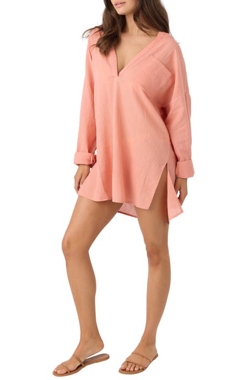 O'neill Belizin Long Sleeve Cover-up Tunic In Canyon Clay
