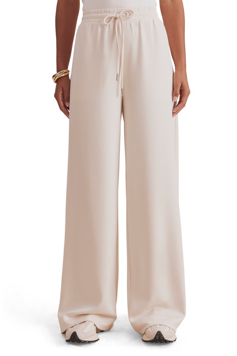 x Cellajaneblog Scuba Knit Wide Leg Sweats, Main, color, PORCELAIN BEIGE