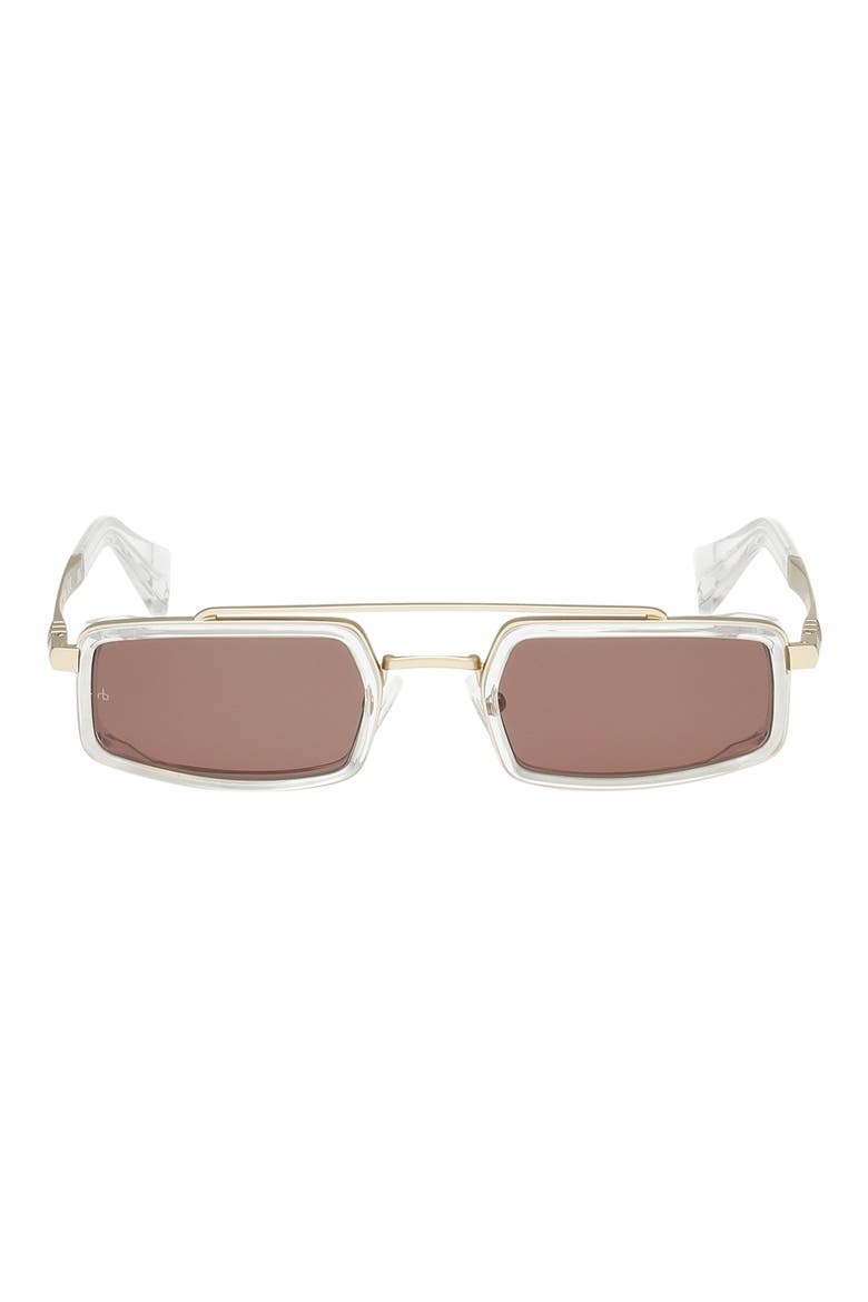 52mm Navigator Sunglasses, Main, color, GOLD / CRYSTAL CLEAR / BROWN