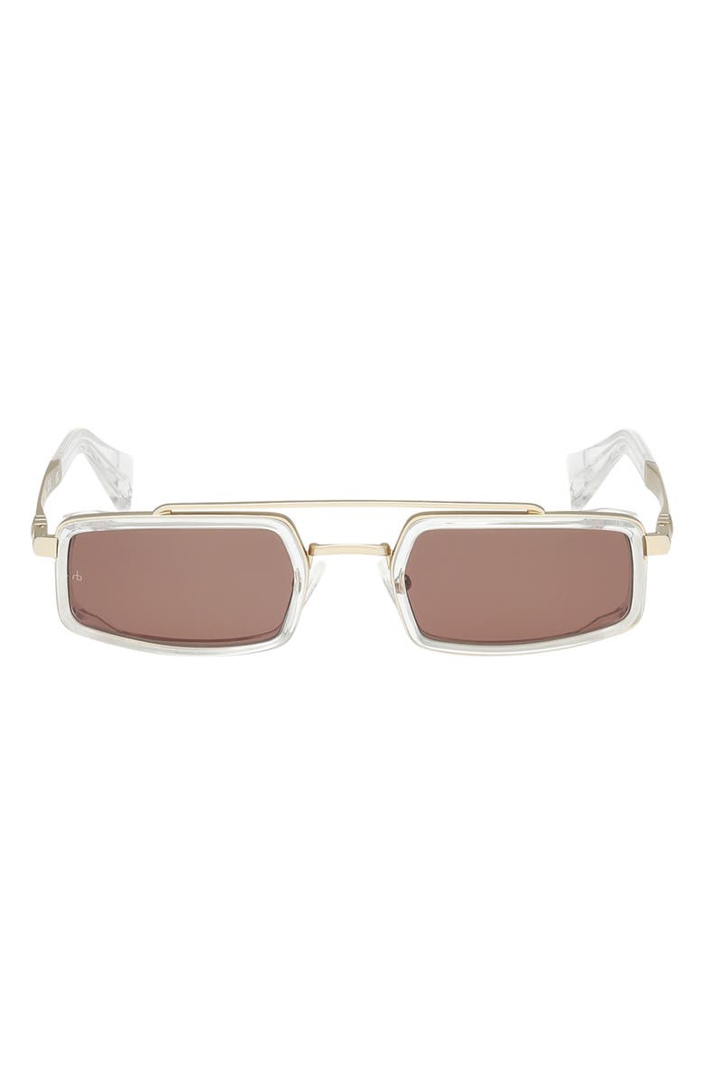 rag & bone 52mm Navigator Sunglasses, Main, color, Gold / Crystal Clear / Brown