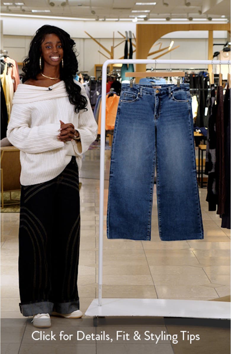 Meg Raw Hem Ankle Wide Leg Jeans, sales video thumbnail