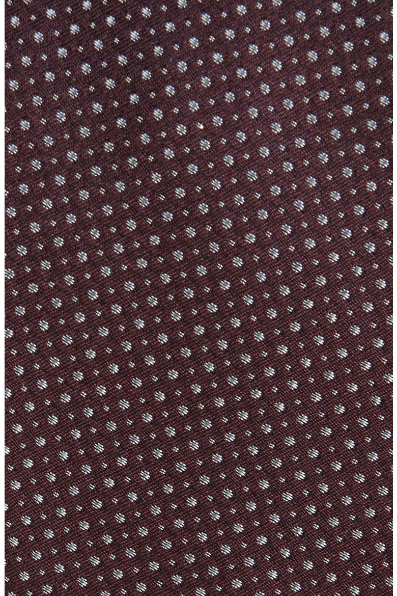 Grady Micro Dot Silk Tie, Alternate, color, BURGUNDY