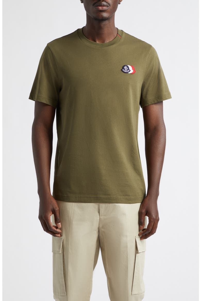 Tricolor Logo Patch T-Shirt, Main, color, OLIVE NIGHT