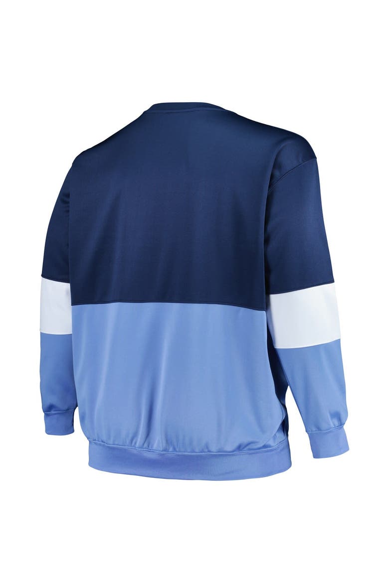 Men's Fanatics Branded Navy/Light Blue Memphis Grizzlies Big & Tall Split Pullover Sweatshirt, Alternate, color, Navy