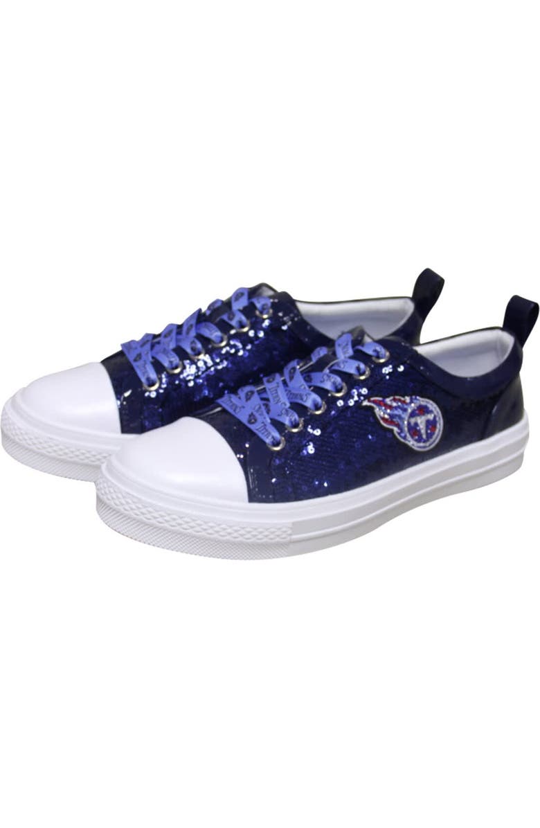 CUCE Women's Cuce Navy Tennessee Titans Team Sequin Sneakers, Main, color,