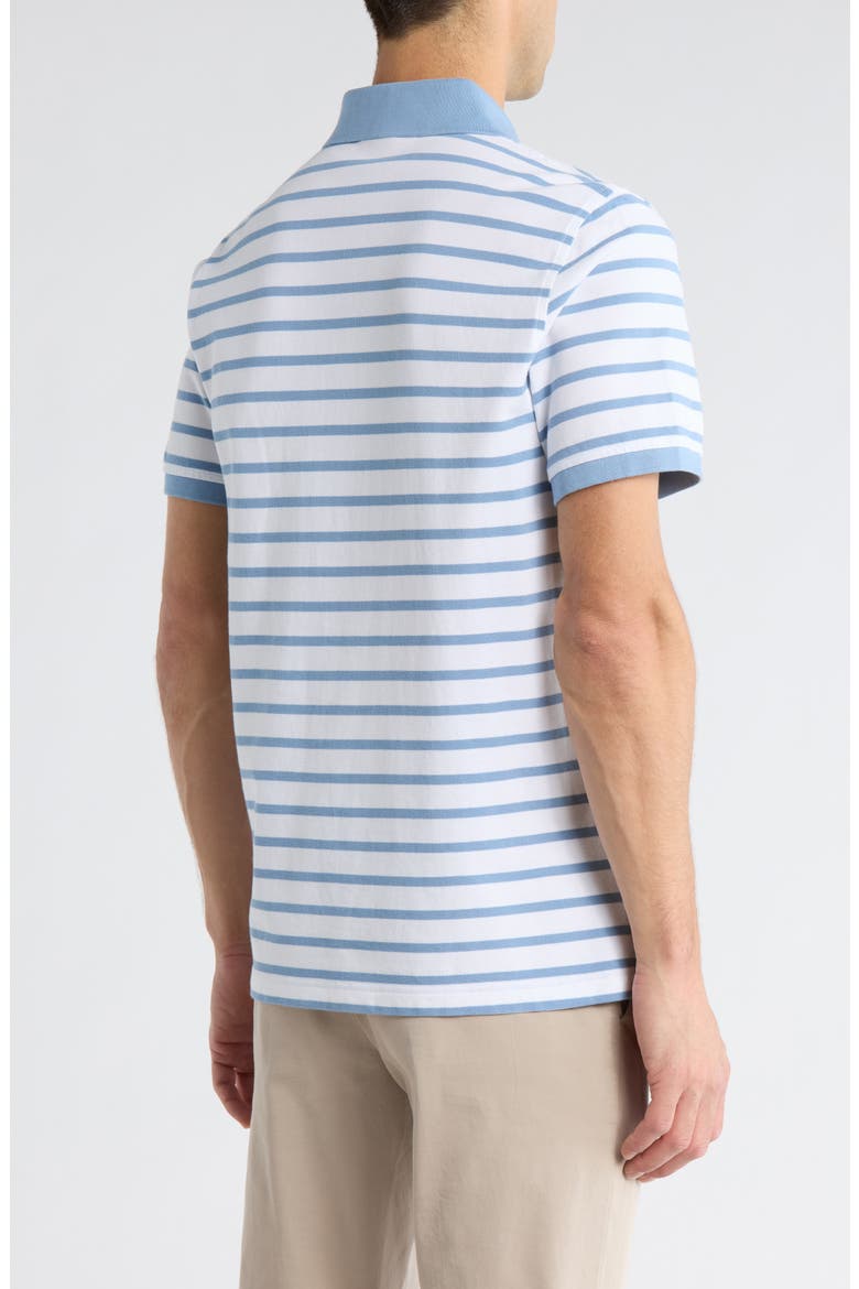 Slim Fit Stripe Cotton Piqué Polo, Alternate, color, ASHLEIGH BLUE/ WHITE