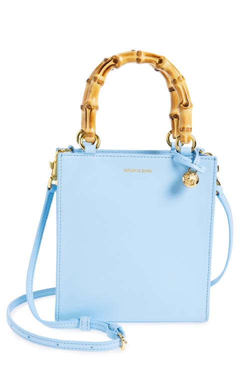 Small Bamboo Handle Leather Shopper