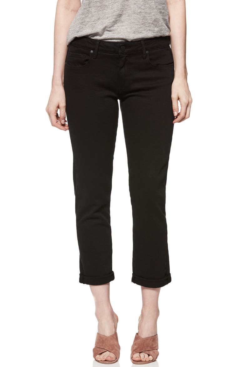 Brigitte Crop Boyfriend Jeans, Main, color, BLACK OVERDYE