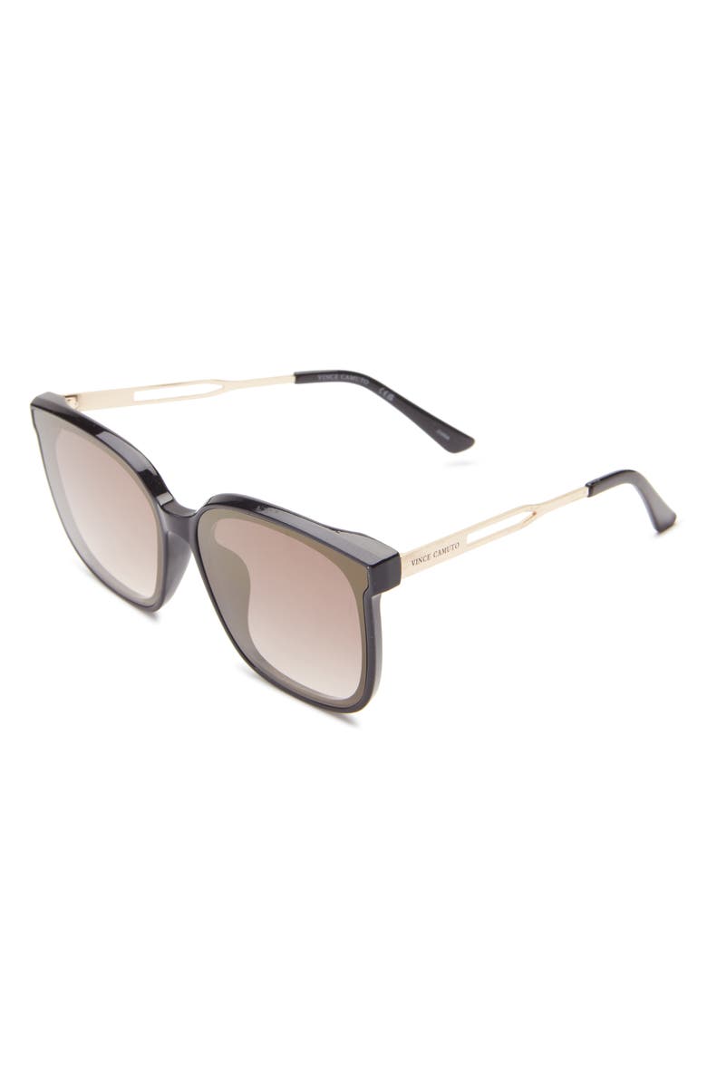 Vince Camuto Square Tip Sunglasses, Alternate, color, Black