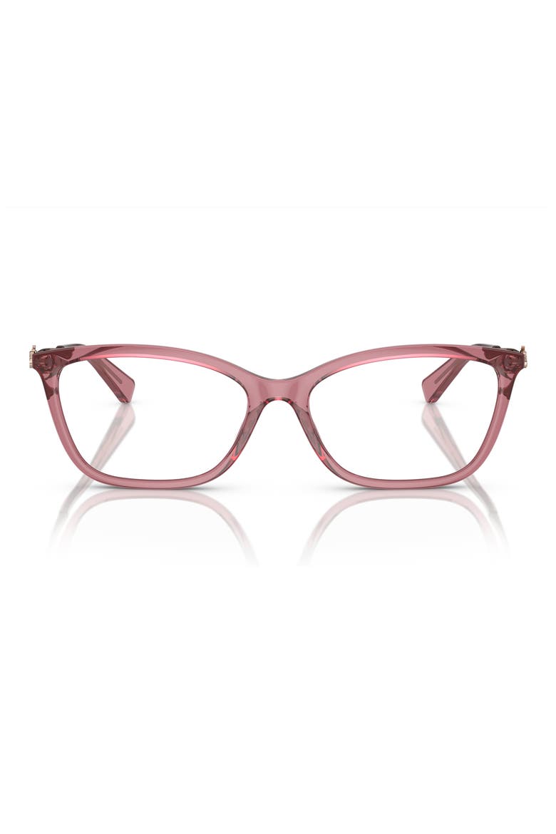 53mm Butterfly Optical Glasses, Main, color, TRANSPARENT BERRY / DEMO