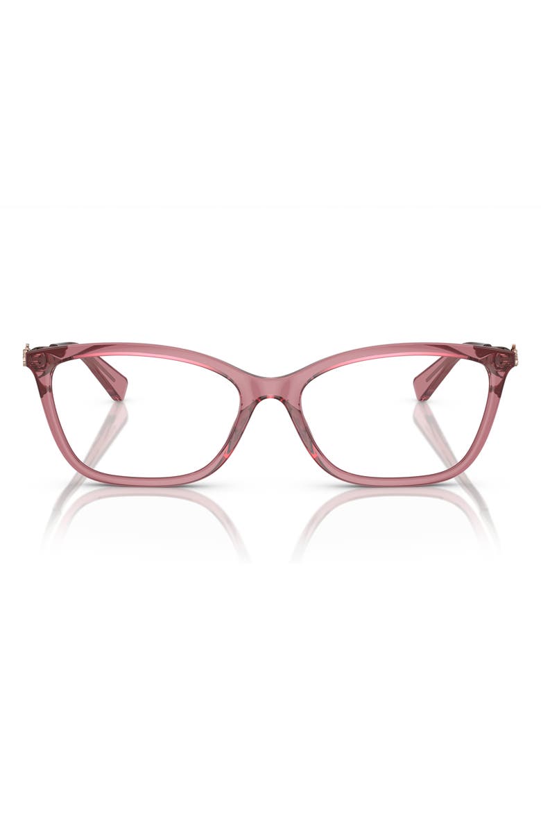 COACH 53mm Butterfly Optical Glasses, Main, color, Transparent Berry / Demo