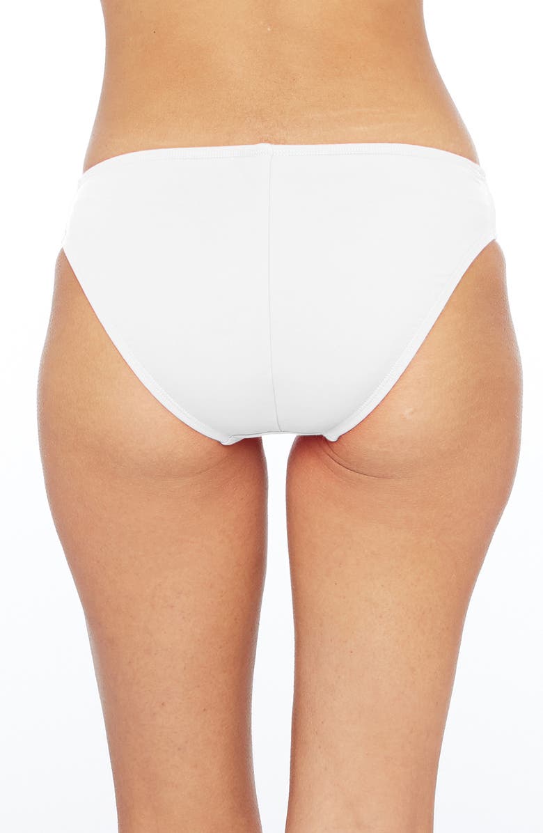 La Blanca Solid Hipster Bikini Bottoms, Alternate, color, White