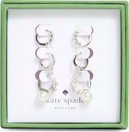 Kate Spade New York set of 3 assorted mini hoop earrings