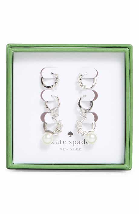 Kate Spade New York set of 3 assorted mini hoop earrings