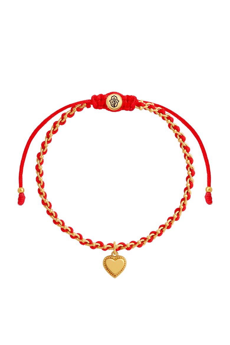 Infinite Love Red String Heart Bracelet, Main, color, Red/Gold